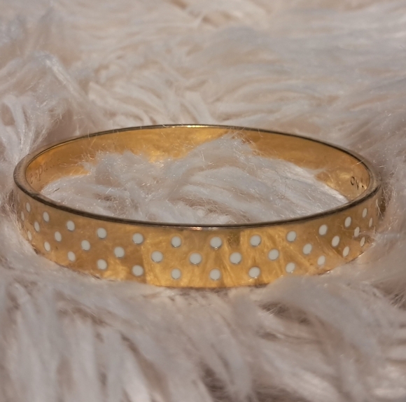 Kate Spade 12K Gold Plated On The Dot Bangle 8" - Picture 4 of 6